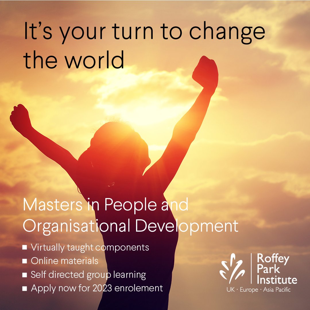 Join the Roffey Park Institute Master’s in People & Organisational Development. The leading  qualification in its field.

✅Information: bit.ly/3egmE74
Or email : hello@roffeypark.ac.uk

#MSc #Leadership #OrganisationalDevelopment #OrganisationalChange #RoffeyPark