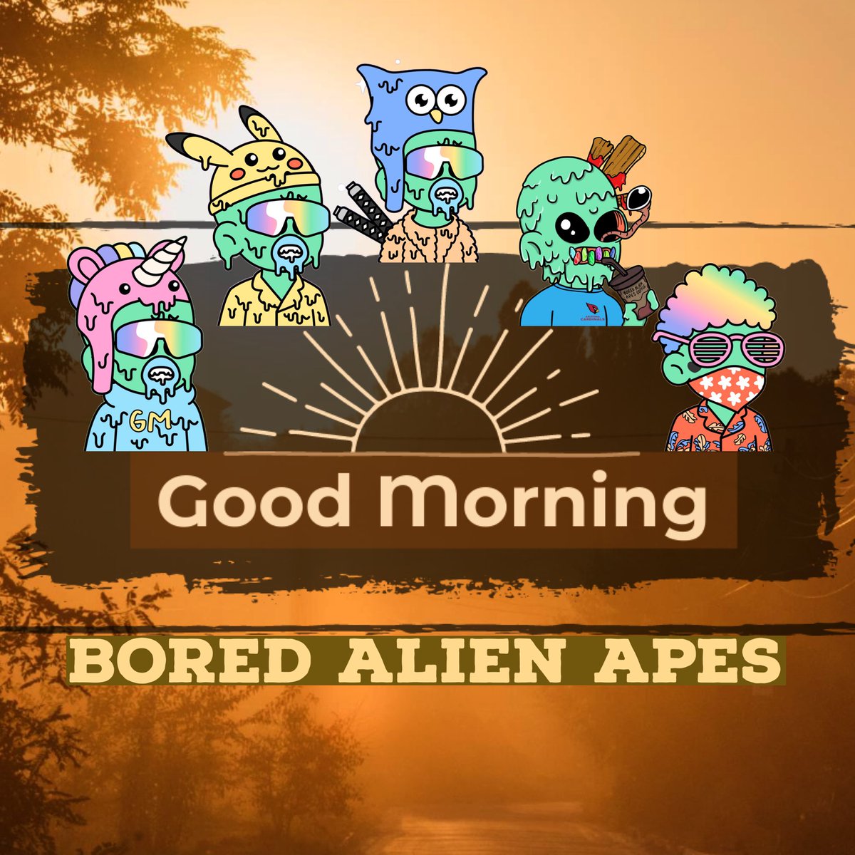 #Nfts Bored Alien Apes #NFTCommunity 
Good Morning ☀️ 

BAA ☀️☕️

🔗 opensea.io/collection/bor…