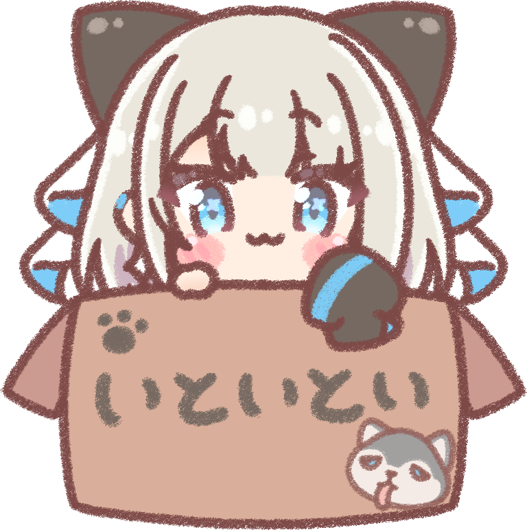 1girl in box > < box cardboard box chibi in container  illustration images