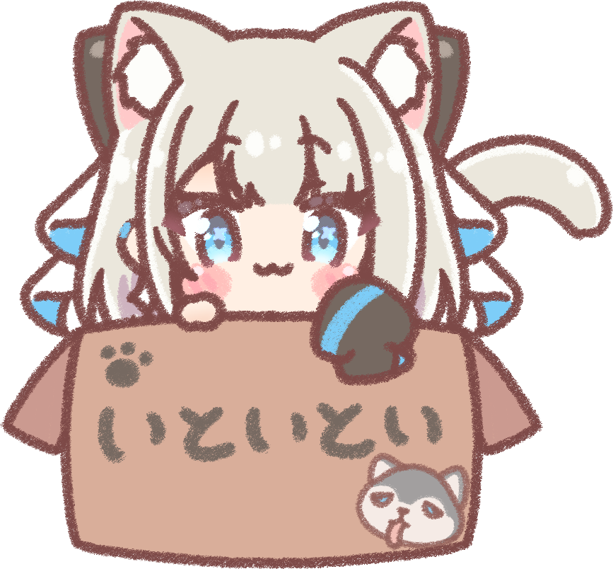 1girl in box > < box cardboard box chibi in container  illustration images