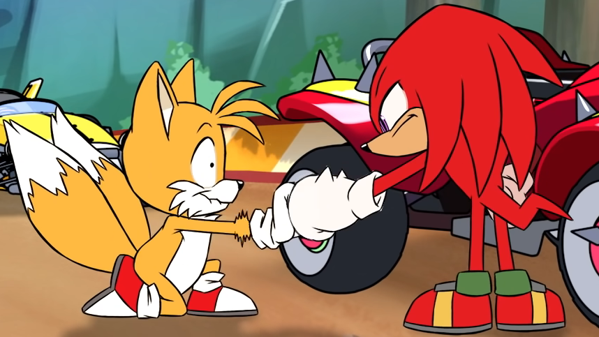Amy Rose seems to be the only character in the main Sonic the Hedgehog cast who can handle a casual punch from Knuckles. 