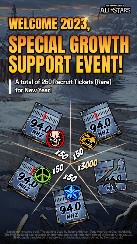 New login events are here!🥳

1️⃣ 7-Day Survival Support Event
2️⃣ Special Growth Support Event

Log in today!

#TWD #TWDAS #Game #SupportEvents