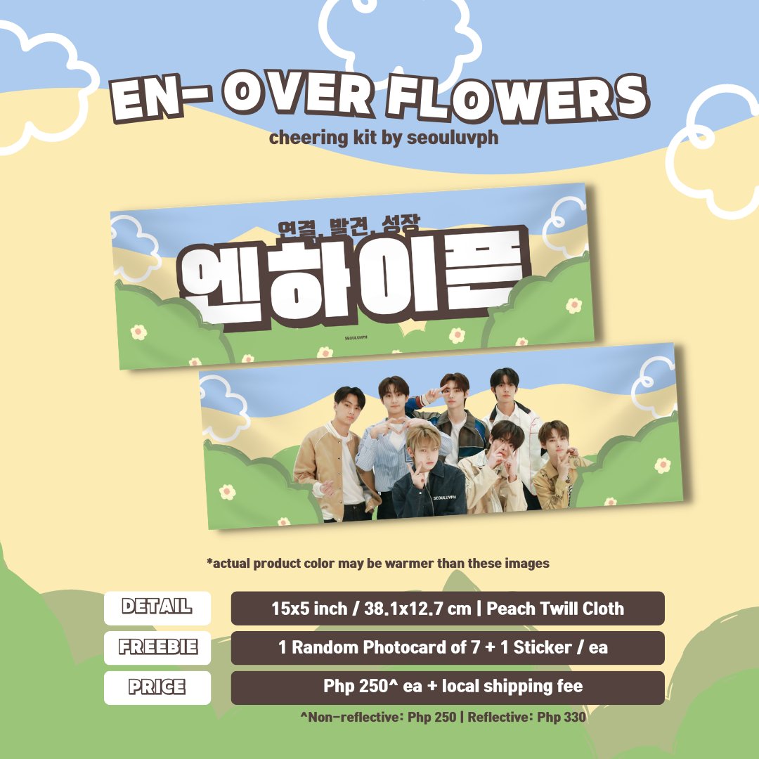 seouluvph's tweet photo. [PH GO] #SLPHGOs help share pls!

🌥EN- Over Flowers Cheering Kit by SEOULUVPH
🤍Php 250^ / ea

- 15x5in / 38.1x12.7cm
- locally made
- details below

📎https://t.co/btchjpJSyX

🏷: wts lfb enhypen enha manifesto in manila mnl moa arena manilafesto sm mall of asia https://t.co/i0QimRDmdx