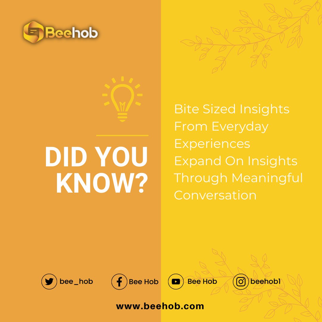 bee_hob's tweet photo. DID YOU KNOW?

Bite Sized Insights From Everyday Experiences
Expand On Insights Through Meaningful Conversation

Visit us: https://t.co/BO0FRIerKs

#insightful #motivation #inspiration #quotes #goals #believe #positivevibes #hope #inspired #positive #insight #insights https://t.co/YR4q6NLLgK