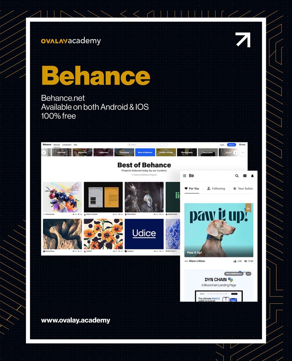 ovalaydigital's tweet image. 4. Behance 

behance.net

#portfoliotools #designtwitter #behance