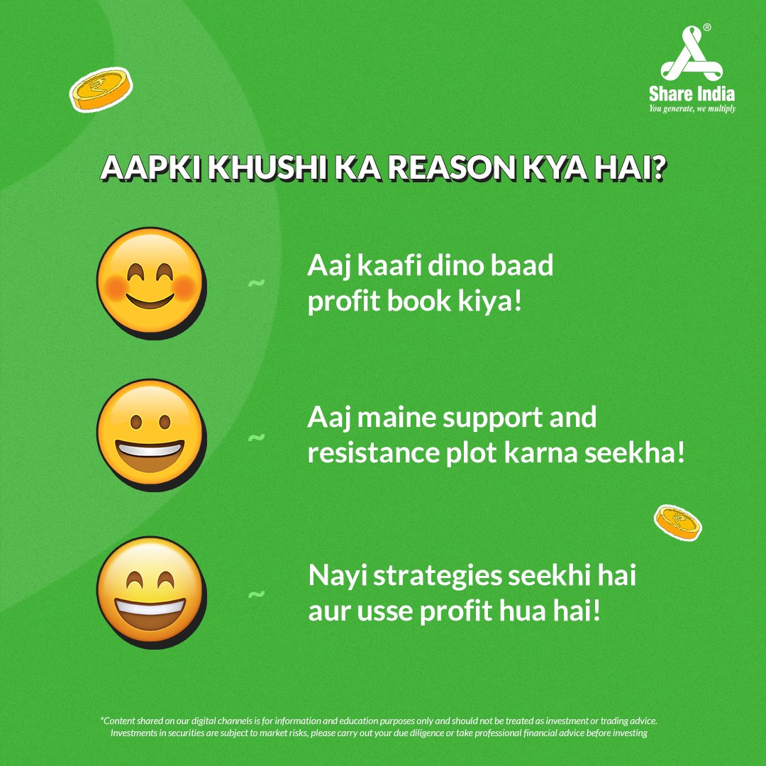 shareindiasec's tweet image. Reason kuch bhi ho, trading humesha kuch na kuch seekhati hi hai! 

What would you like to learn next? Tell us in the comments below.

#IndiaKaApnaTradingPlatform #ShareIndia #TradingGoals #LearnTrading