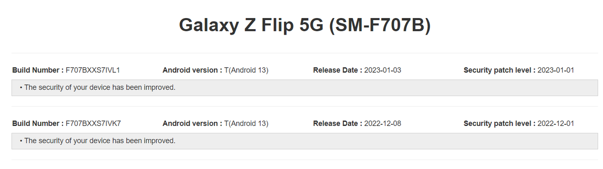 SamNewsRooms's tweet photo. Samsung Galaxy Z Flip 5G
Region - Switzerland, Australia, Baltic countries, Netherland, Spain, Romania, Portugal, Hungary, UK
Release date: 03/01/2023
Android Security Patch Level: January 2023
Software Version: F707BXXS7IVL1
#Samsung #GalaxyZflip https://t.co/yywOvIi5m4