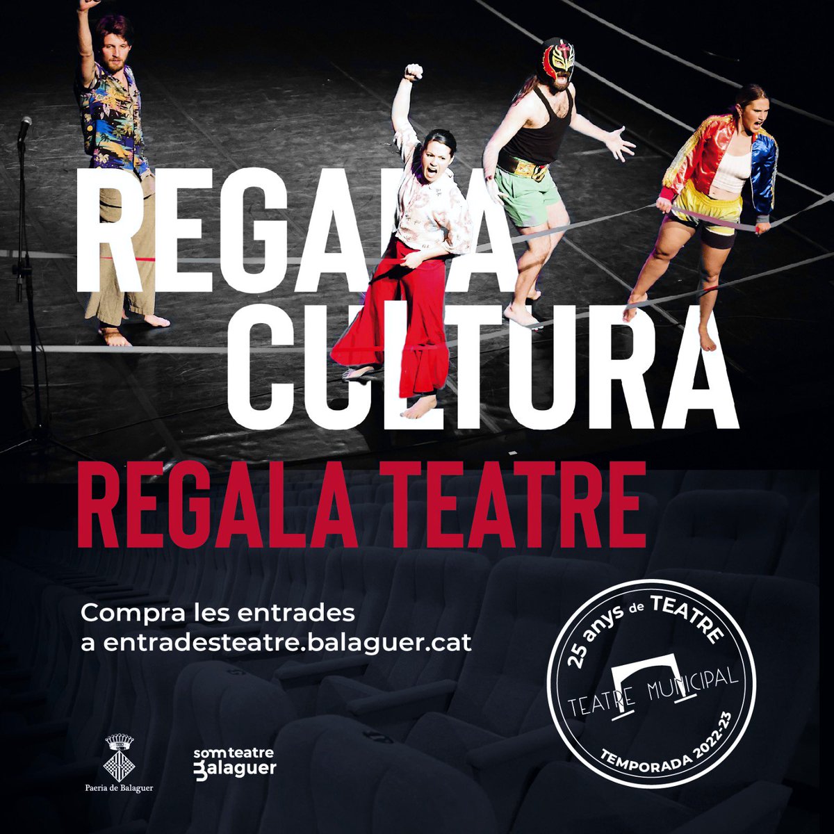 Concert de Reis
🎼🎤 La Flama de Farners + Neus Mas "Trencadís"

Direcció Artística: Marcel Tomàs
Direcció musical: Xavi Molina

📆 Diumenge 8 de gener de 2023
🕕 6 de la tarda
📍#TeatreBalaguer
⌛️ 1h 20'
💶 5€
🎟entradesteatre.balaguer.cat
🎁 Regala Cultura!

#capitaldelasardana