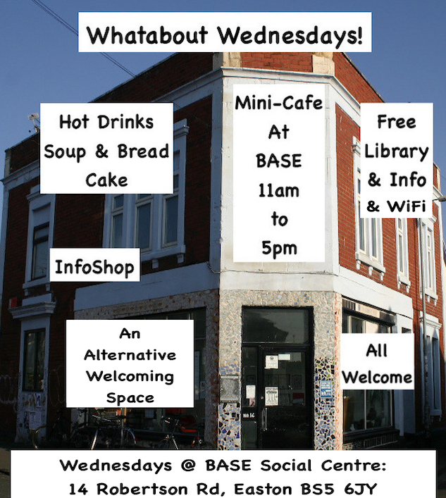 Alt_Bristol_'s tweet photo. BASE social centre has a range of facilities:
- long running Tuesday #Bike workshop
- free radical library + wifi + campaign info
- #Infoshop to radicalise friends & family
- 2 weekly cafes: Sunday's vegan community meal; & Whatabout Wednesdays mini-cafe😋
https://t.co/Nu55nW0Hal https://t.co/JdLLZ4pqyX