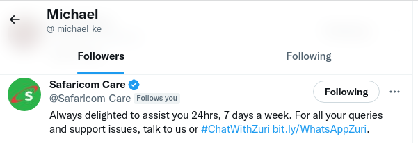 osama_jatero's tweet image. When Kenya&apos;s biggest company follows you back on twitter. 😊👏