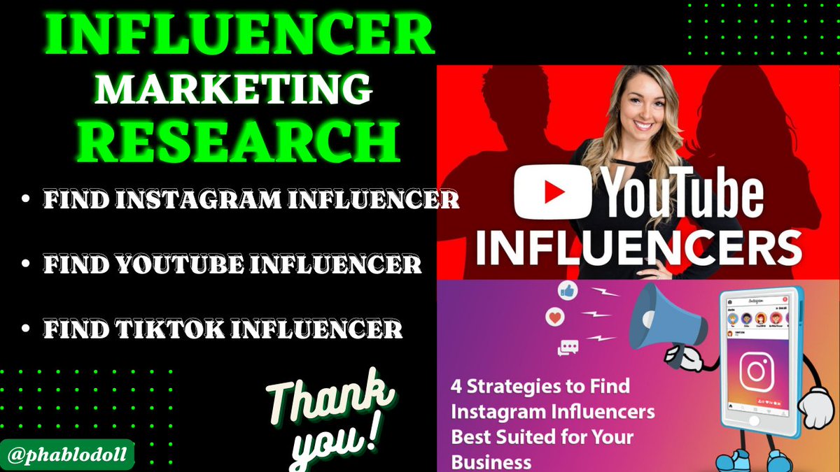 Check out my Gig on Fiverr: I will provide instagram and youtube influencer email list for influencer marketing fiverr.com/share/RQj4kl