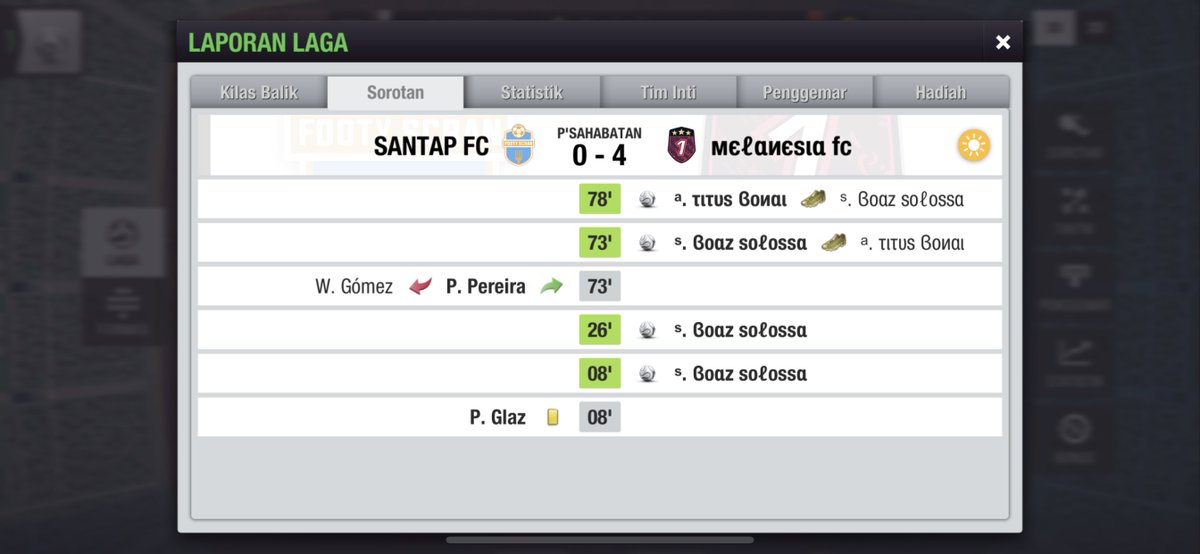 [INC - XXIV]
Round 64

Leg 1
<a href="/Melanesia_FC/">Melanesia Fc</a> 6️⃣ - 0️⃣ <a href="/SANTAPFC/">SANTAP_FC</a> 

Leg 2
<a href="/SANTAPFC/">SANTAP_FC</a> 0️⃣ - 4️⃣ <a href="/Melanesia_FC/">Melanesia Fc</a> 

#INCXXIV <a href="/INC_LTEI/">Indonesia Nations Cup #INCXLI</a>