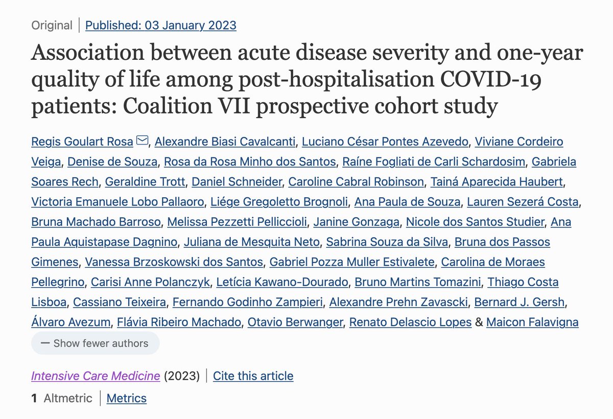 leticiakawano's tweet photo. 1/ 🚨 Prospective cohort study nested in 5 RCTs (84 sites in Brazil) conducted between March 2020 - March 2022

[Another publication from the COALITION BRAZIL COVID-19 taskforce. Kudos to #RegisRosa for leading this]
https://t.co/VBDsn0cV34 

published at @yourICM https://t.co/Dl1Agu1SP9