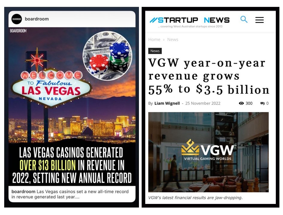 HarryStrang2's tweet photo. Vegas in USD / VGW in AUD but 60 major Casinos in Vegas. @vgwco  massively punching up. 
$VGW #VirtualGamingWorld https://t.co/z4StH4gyd3