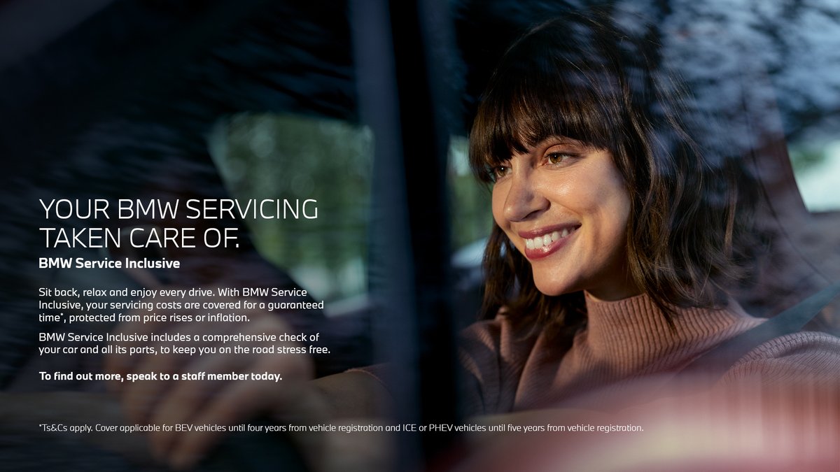 SIT BACK, RELAX AND ENJOY EVERY DRIVE.

BMW Service Inclusive, Learn More: bit.ly/3vzGRtQ