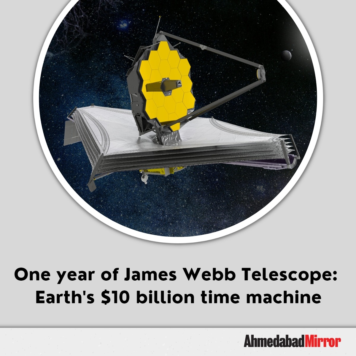 ahmedabadmirror's tweet photo. One year of James Webb Telescope: Earth's $10 billion time machine
#London #webtelescope #earth #machine #launch #christmas #vaccumofspace #discover #technology #newgeneration #research #scientist #milkyway #atmosphare #water #earth #galaxy #viral #viralnews #ahmedabadmirror https://t.co/Smvkly0Sya