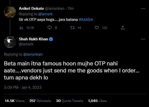 DMmovies's tweet image. The OG Baadshah is at it again!

#AskSRK #Funsession #ShahRukhKhan #Pathaan