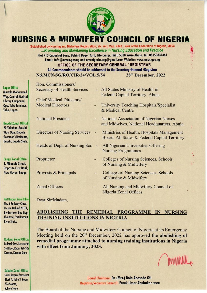Nursingworld_Ng's tweet photo. NMCN Abolishing the Remedial Programme in Nursing Training Intuitions in Nigeria https://t.co/gcsOTVVhPz https://t.co/6Nqe0Cf5L8