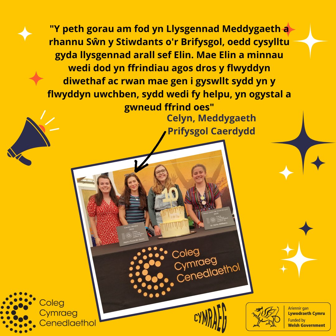 colegcymraeg's tweet photo. https://t.co/6KgpnGMdBC 
Cliciwch ar y ddolen i ymgeisio i rannu #SwnyStiwdants o'ch Prifysgol chi yng Nghymru! Cyfleoedd gwych! Cyflog! Cyfeillgarwch!! Dyddiad Cau: Ionawr 20 https://t.co/H5ONeJ03Zn
