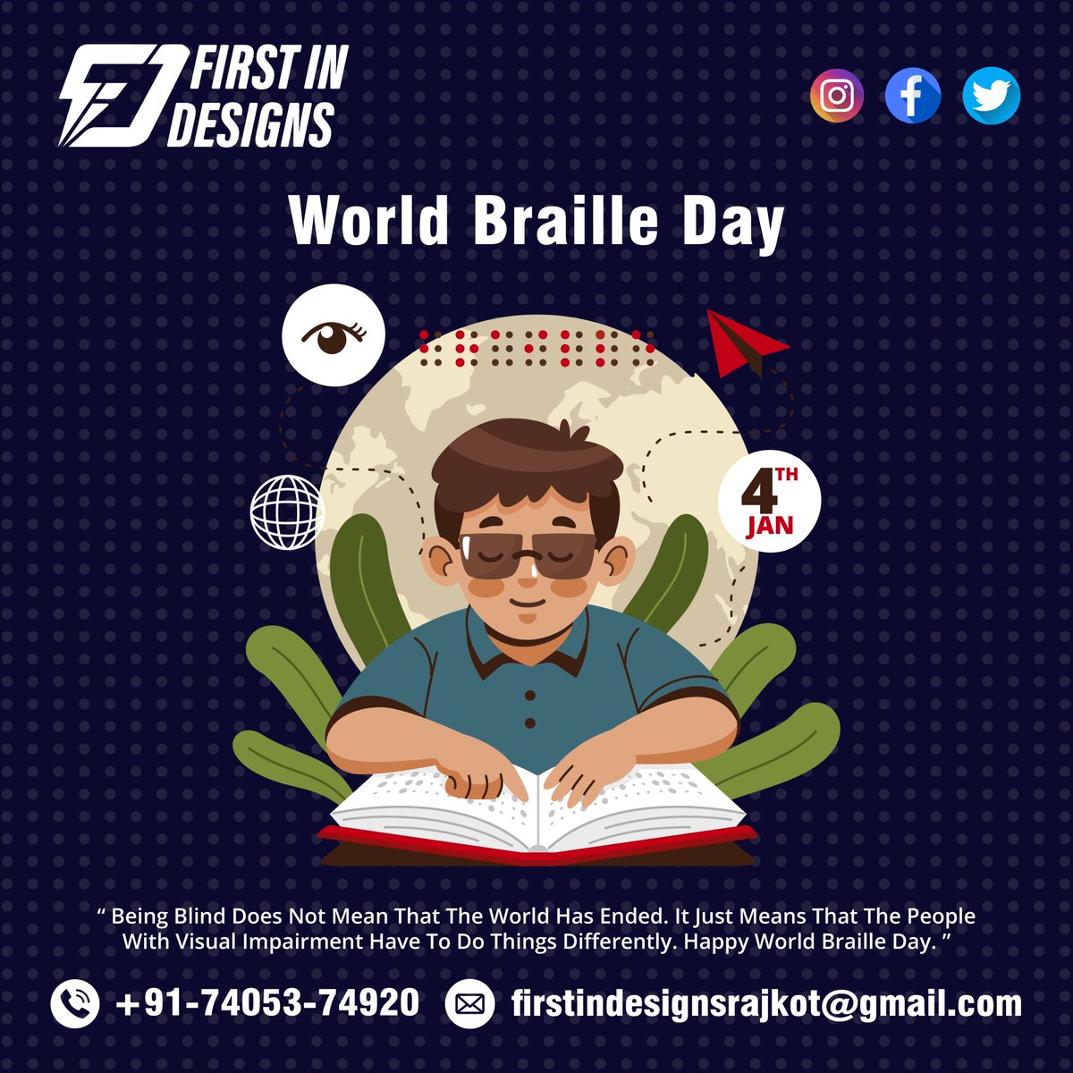 KevalkingD's tweet photo. World Braille Day
#WorldBrailleDay #WorldBrailleDay2023 #WorldBrailleDay2022 #brailleday #brailleday2023 #Braille #brailleart #Braille_Day #braillearmy #festival #firstindesigns #GraphicDesign #graphiccontent https://t.co/nJC8QnULzq