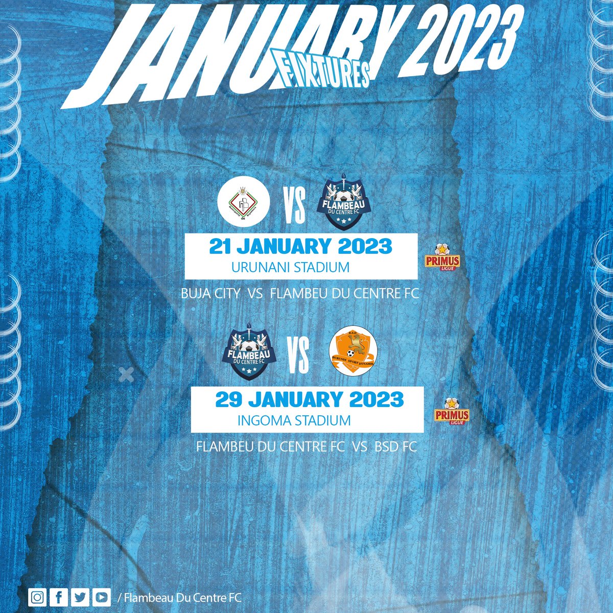 FlambeauFc's tweet photo. Our January Fixtures
#primusleague 
@ffburundi https://t.co/RHeRi106Xs