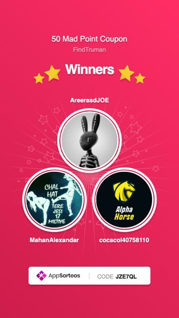 BobThom29436386's tweet photo. @FindTruman @MadMen_DAO Congratulations to the winner of MadMen 50 Mad Point Coupon

@AreerasdJOE
@MahanAlexandar
@cocacol40758110

For the winners, please open a ticket in MadMen DC(https://t.co/A0MOgmxMHL) to claim your rewards with winning screenshot. https://t.co/NiGIBKUS7Y