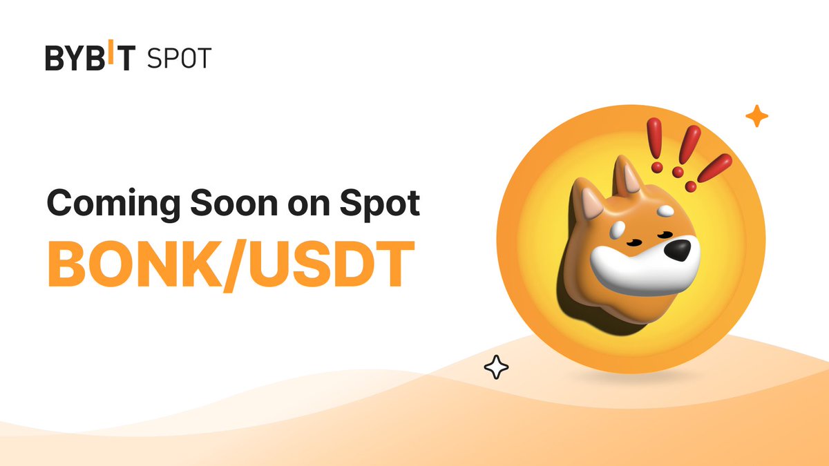Bybit_Official's tweet photo. 📣 Coming Soon: BONK/USDT!

🐕 $BONK will be available to trade on Bybit's Spot market today, Jan 4, 2023, 11AM UTC!

🔥 $BONK will also be available to trade on Bybit Spot Grid Bots.

#Bybit #TheCryptoArk https://t.co/BdBTAZNXGP