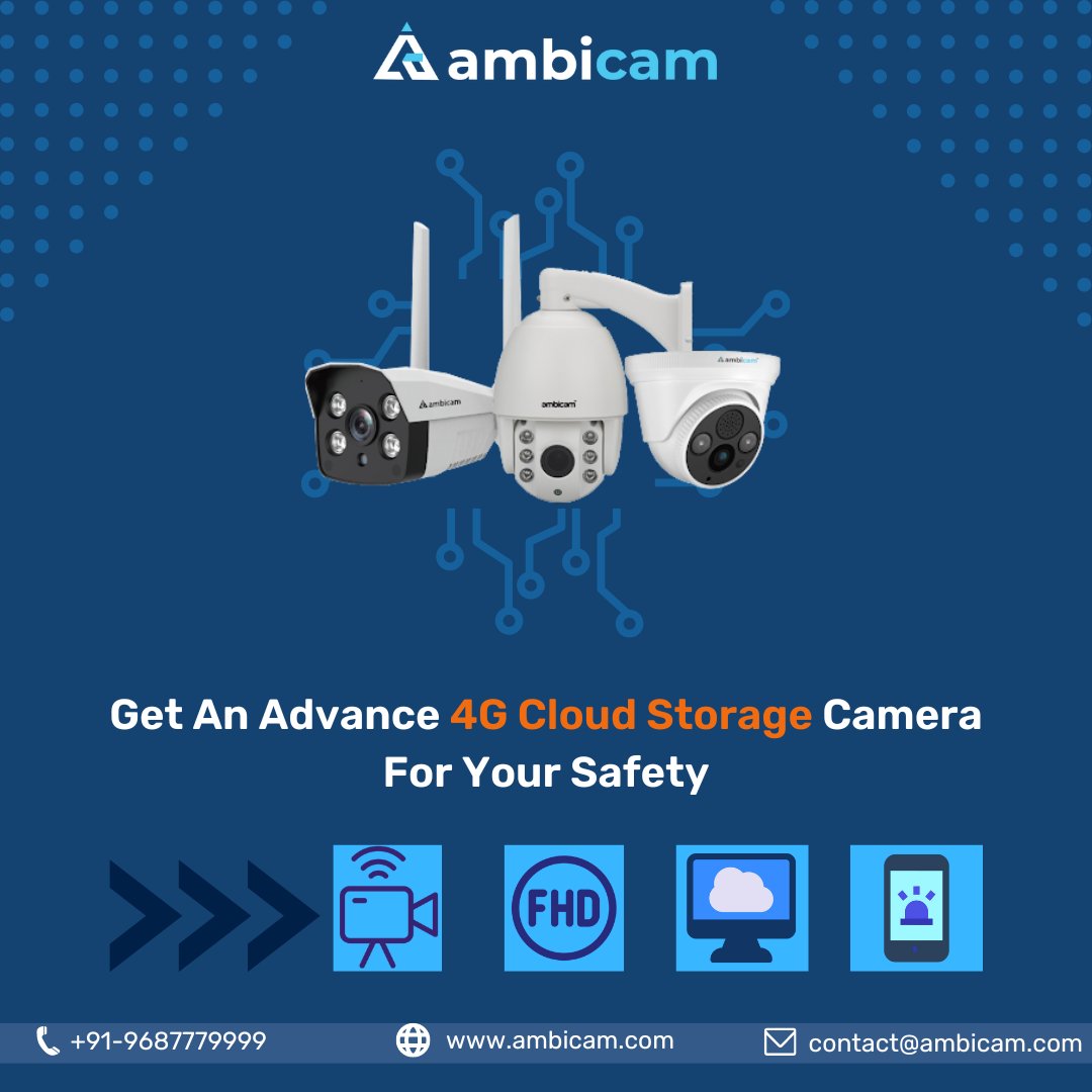TheAmbicam's tweet photo. We offer 4G Cloud Storage Cameras with the best analytics that helps you with your security.

- Cloud Monitoring
- Smart Analytics
- Real-Time Streaming

For more information visit, https://t.co/cCcuFpnVJB

#ambicam #4gcloudstorage #4gcamera #cloudstorage #cloudcamera https://t.co/BDVn3FAeeF