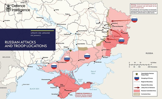 Russian
                                                          attacks and
                                                          troop
                                                          locations map
                                                          04/01/23