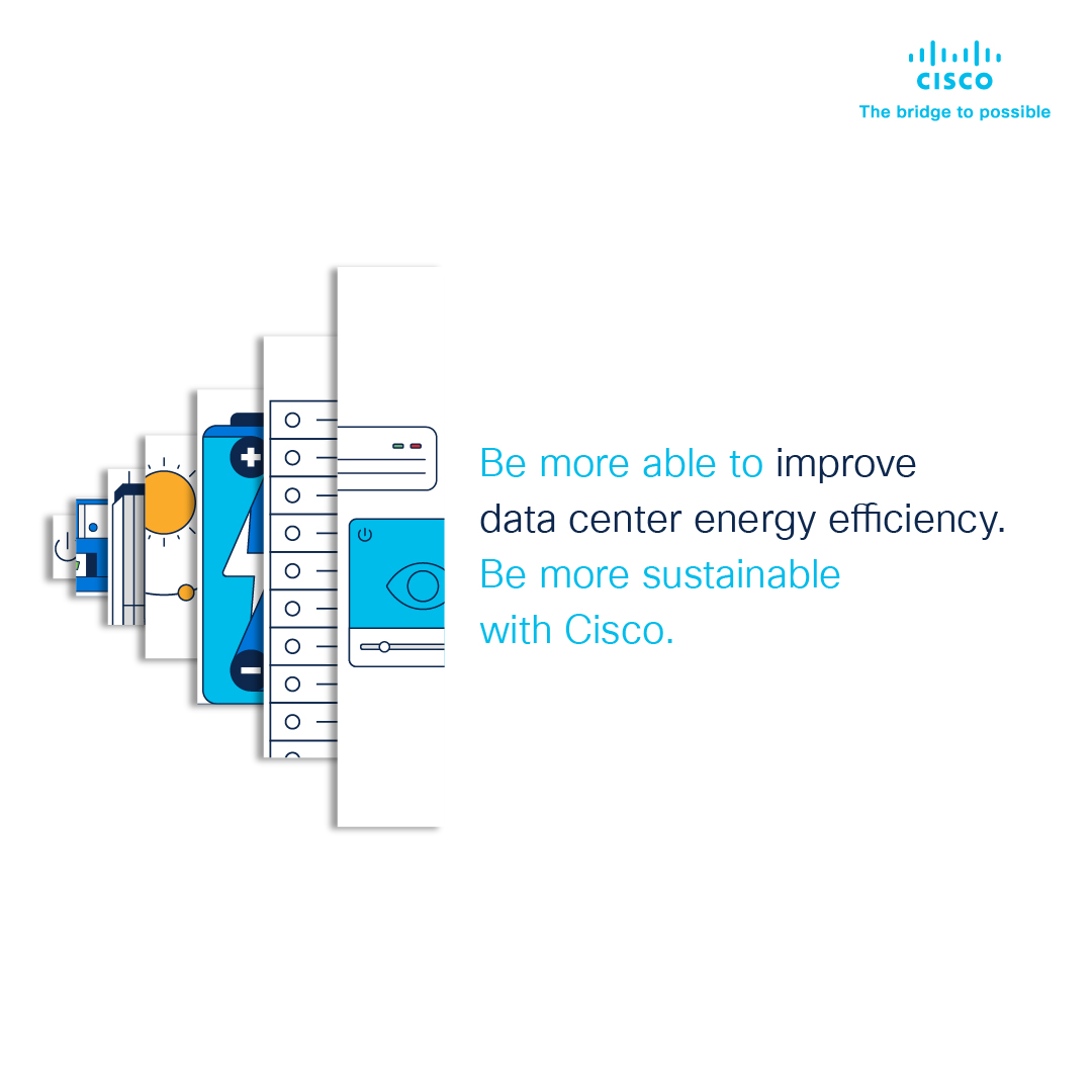 Already today, energy costs and carbon dioxide emissions of #datacenters can be reduced by up to 50%! 💶✅ Cisco can help you achieve this reduction in energy consumption &amp; sustainably to improve the #energyefficiency of your data centers.

Learn more ➡️ cs.co/60183z1vj