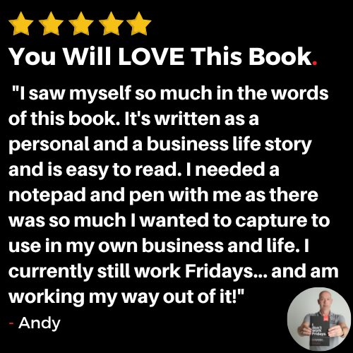 “You will love this book”
Thanks for buying our 📚 Andy &amp; sharing your thoughts. We’re really looking forward to working with you over the year to get you out of working Fridays (&amp; all on your T.E.R.M.S)!
#worklifebalance #idontworkfridays #fourdayweek #fourdayworkweek #4dayweek