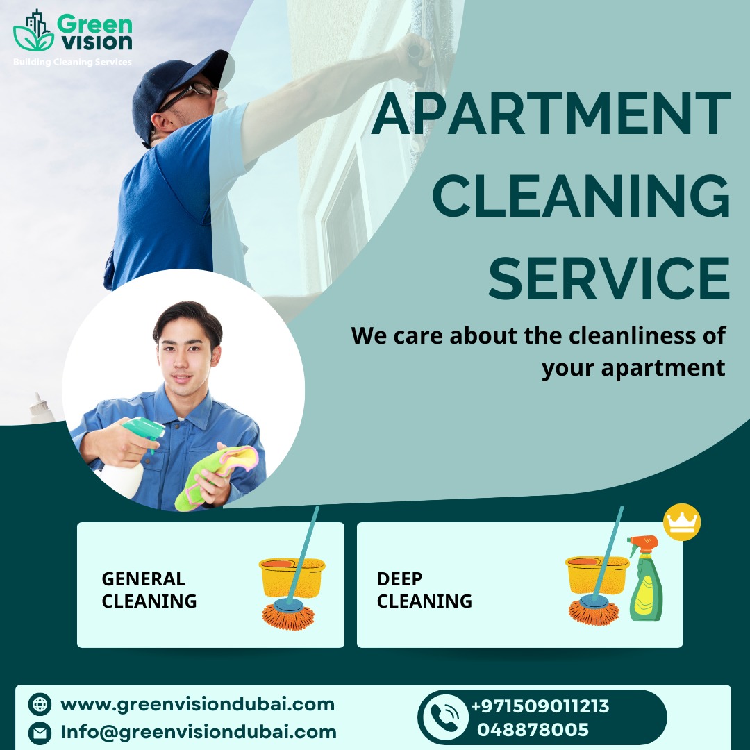 Welcome to #GreenVisionDubai Cleaning Services

#APARTMENTCLEANINGSERVICES 

We care about the cleanliness of your apartment

✅ General Cleaning
✅ Deep Cleaning

Call: +971 509011213
Website: greenvisiondubai.com

#deepcleaningdubai #daycarecleaning #upholsterycleaning