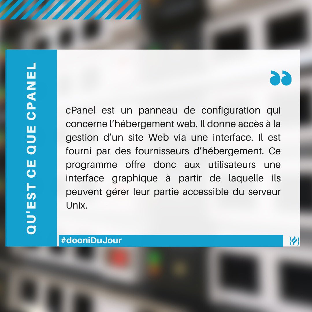 IbraciLinks's tweet photo. #dooniDuJour

Qu'est ce que cPanel ?

Partagez votre dooni dans les commentaires !
—
#ibracilinks #hebergementweb #web #programming #developpeur #developpeurweb #siteweb #emailmarketing #webhosting #emailhosting #vpshosting #cpanel #cpanelhosting https://t.co/OdvK100WCx