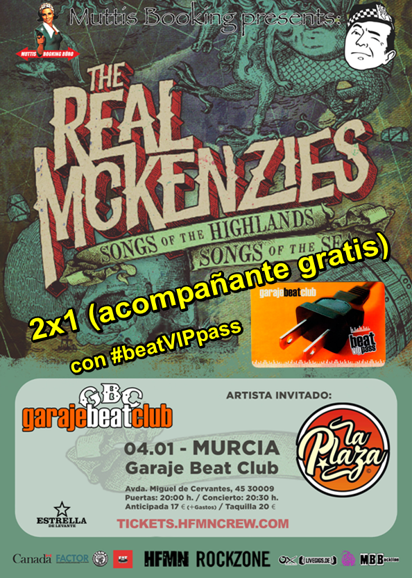 garajebeatclub's tweet photo. Desde @garajebeatclub queremos hacer un regalo de #Reyes a los poseedores de #beatVIPpass, 2x1 en entradas para el concierto de hoy, de los canadienses @Real_McKenzies.
Con una entrada + #beatVIPpass entran dos personas al concierto de hoy en @garajebeatclub.
#ApoyaTuSala https://t.co/SXp7ochyy4