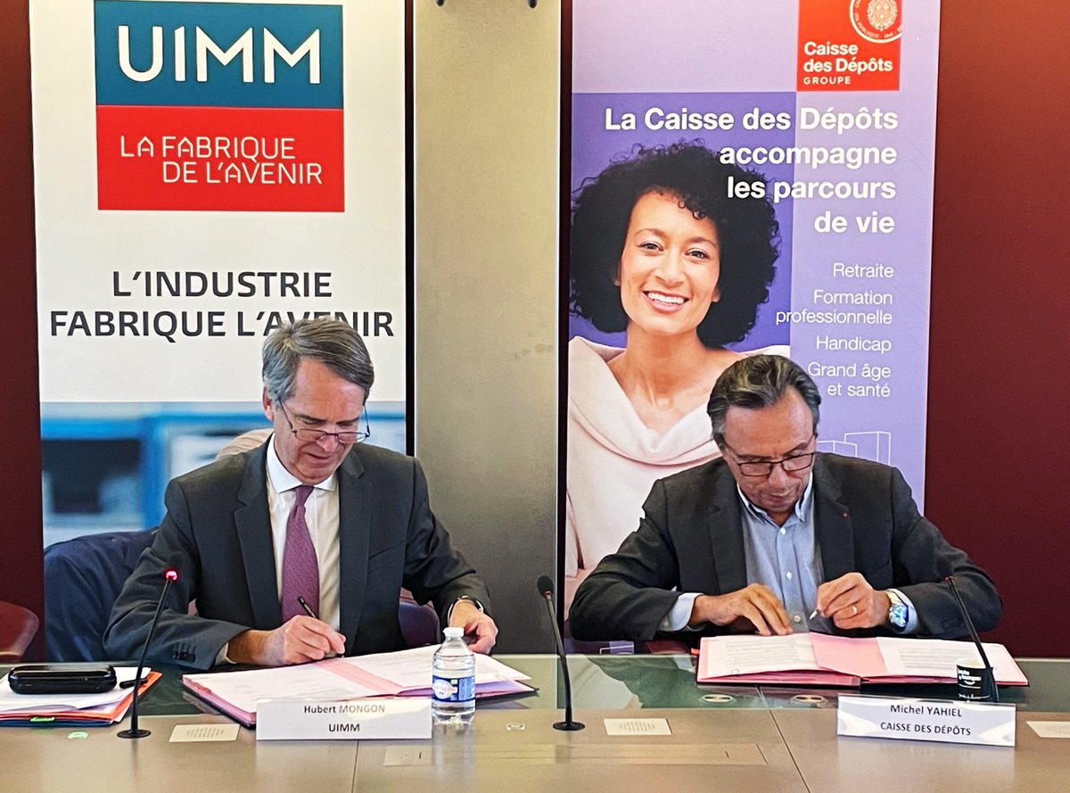 caissedesdepots's tweet photo. L’@uimm &amp; la @caissedesdepots s’associent pour répondre au défi des compétences dans la métallurgie 🔥

Promouvoir le #CPF, alimenter les réflexions de la branche de la métallurgie, déployer de nouveaux services, un engagement autour de 3 axes à découvrir👉https://t.co/EmSaczOHZa https://t.co/k8PPO4WgI0