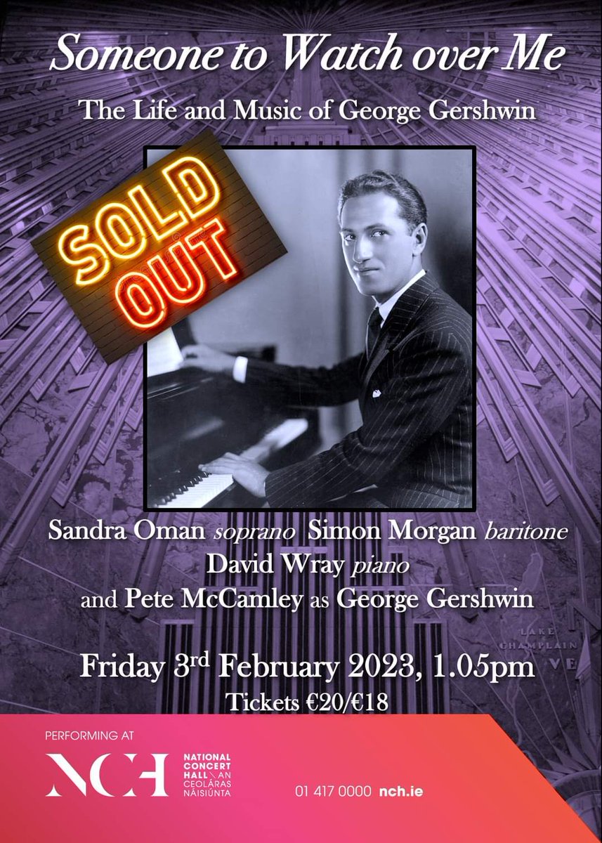 Sandra Oman (@sandraoman1) on Twitter photo Amazed to say that with over a month to go, our George Gershwin performance of 3rd February is now SOLD OUT... Our sincerest thanks to all our wonderful patrons for your constant support X <a href="/NCH_Music/">National Concert Hall</a> <a href="/SimonMorganIRL/">Simon Morgan</a> <a href="/PeteMcCamley/">Peter McCamley</a> #DavidWray #soldout #GeorgeGershwin #sopranowriter Amazed to say that with over a month to go, our George Gershwin performance of 3rd February is now SOLD OUT... Our sincerest thanks to all our wonderful patrons for your constant support X <a href="/NCH_Music/">National Concert Hall</a> <a href="/SimonMorganIRL/">Simon Morgan</a> <a href="/PeteMcCamley/">Peter McCamley</a> #DavidWray #soldout #GeorgeGershwin #sopranowriter
