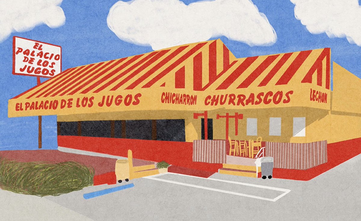 UMSoC's tweet image. From El Palacio De Los Jugos to Flanigans to Books and Books, #InteractiveMedia MFA alumna Melissa Gutierrez is known for her uniquely #Miami prints! 🖼 Melissa recently spoke to @WLRN where she shared her #illustration journey of capturing her hometown and childhood memories. 🌴