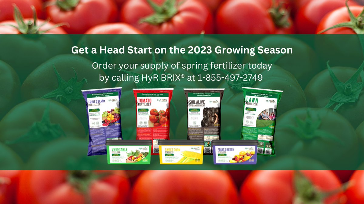 HyRBrix's tweet photo. Eager for warmer weather? Let us help you prepare for spring! Give us a call today to learn more about the fertilizers we offer and place your spring order. https://t.co/R4pvqj5YlL