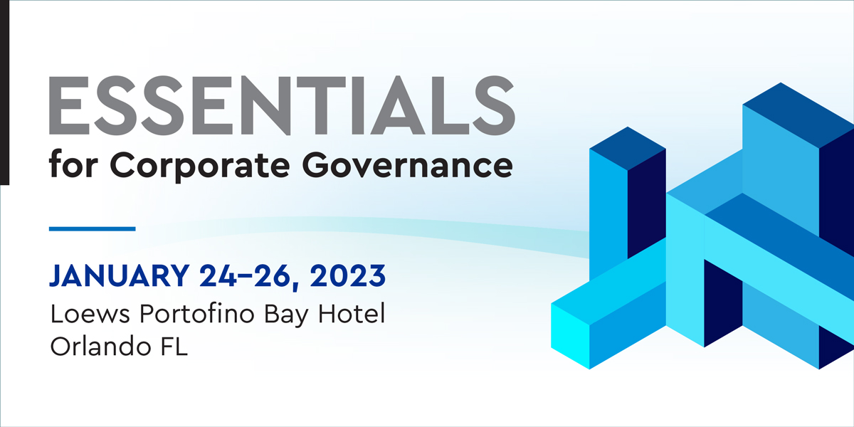 All you really need is the Essentials! Whether at a public or private company or law firm, ESSENTIALS provides corporate governance best practices for all. Register today at lnkd.in/e5jYUtJF. #Essentials4CorpGov #corpgov #boardgovernance