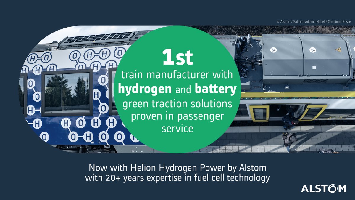 Alstom's tweet photo. #DYK Alstom leads the industry towards #sustainable #mobility? Thanks to over 20 years of our unrivalled expertise in #hydrogen &amp; battery technologies, we make #greentransport a reality for thousands of passengers worldwide. Learn more: https://t.co/5UDTuEuZ7H #components https://t.co/tEmhHTzsFd