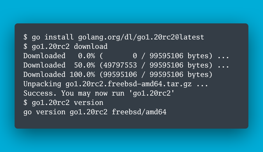🎉 Go 1.20 Release Candidate 2 is released! 🏃‍♂️ Run it in dev! Run it in prod! File bugs! go.dev/issue/new 🗣 Announcement: groups.google.com/g/golang-annou… ⬇️ Download: go.dev/dl/#go1.20rc2 #golang