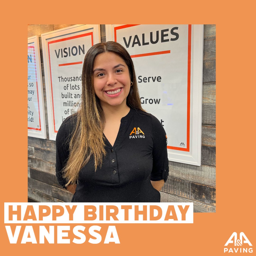 AA_Paving's tweet photo. Happy Birthday to Vanessa S. our Administrative Apprentice! We wish you the best today! Leave her a birthday wish below! 🎉🎂

#birthdaygirl #celebrate #milestonebday #AandATeam #PaveitForward https://t.co/6beI6K601y