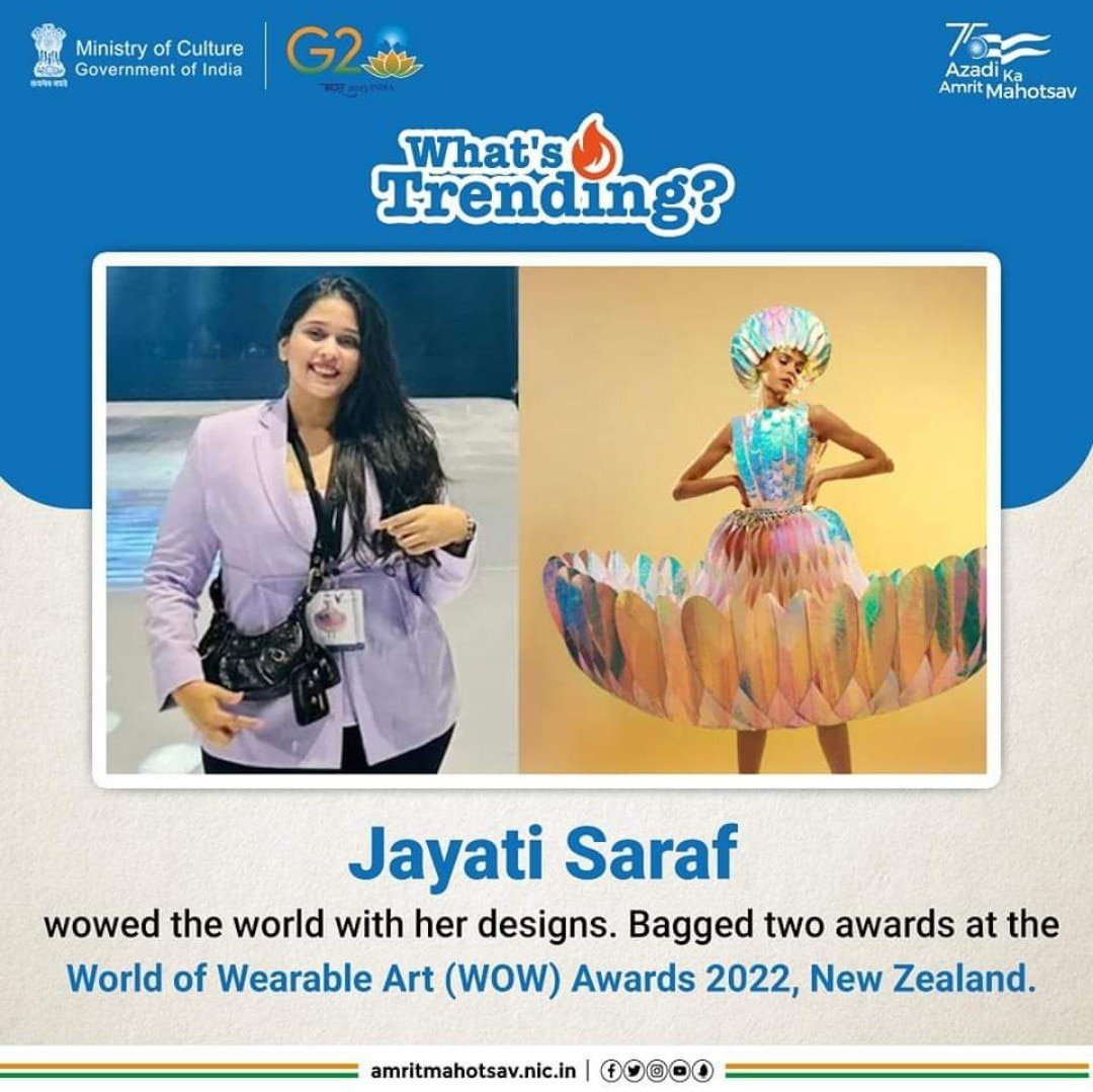 #WhatsTrending: Entrepreneur & designer #JayatiSaraf recently made India🇮🇳proud globally.won two prestigioushonors atthe WorldofWearableArts (WOW), a co int competitionthat attracts thebest designers fromall over the world in Wellington, NZ #TrendingNow
nm-4.com/0lchYN