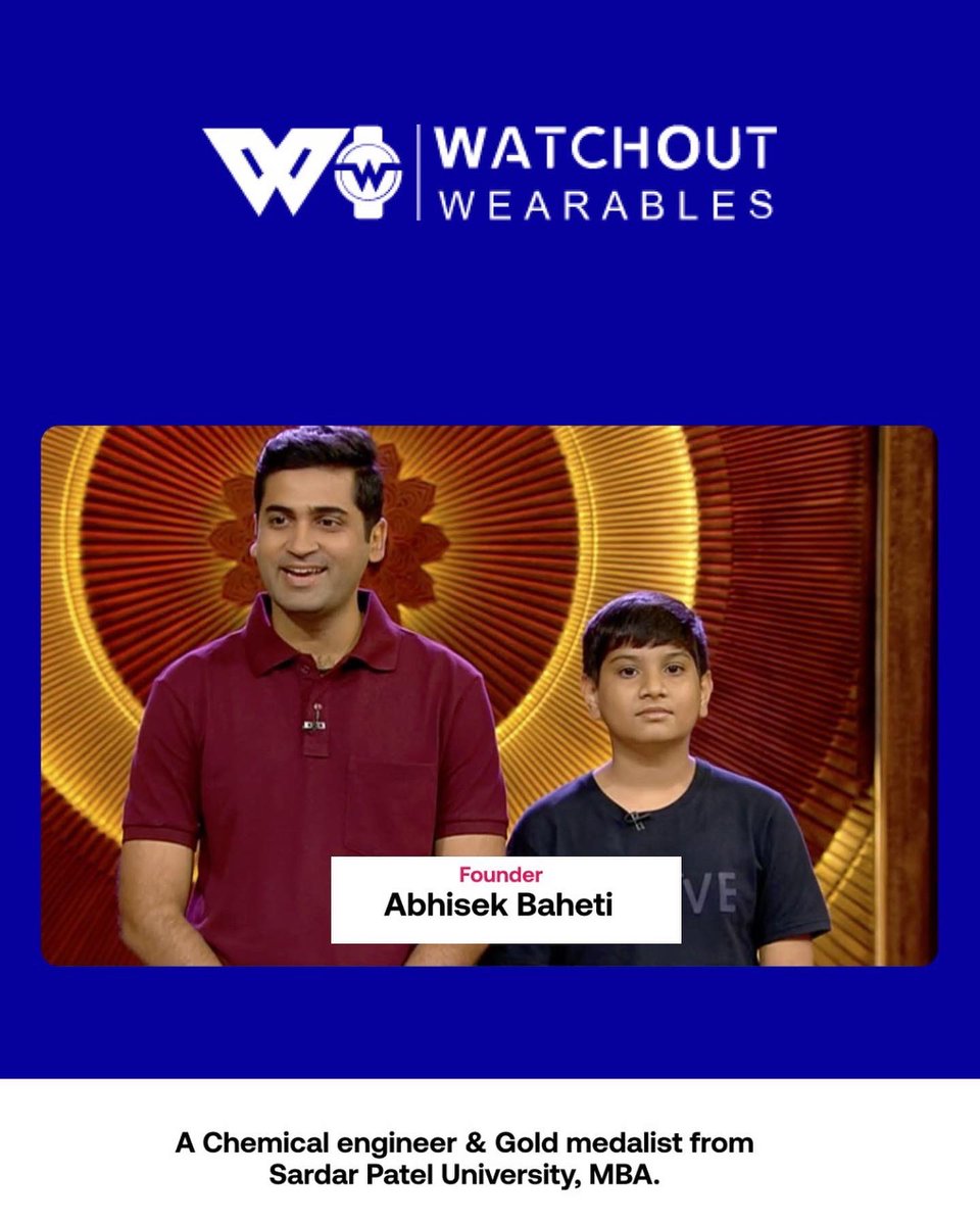 teamflexbox's tweet photo. @WatchOutWear is a technology-driven company which believes that high-end tewchnology along with elegant looks can give gadgets a new dimension.

Abhisek Baheti (CEO) founded it in Jan 2022.
 #SharkTankIndiaS2 #startupindia @WatchOutWear https://t.co/JCNuqwm6k6