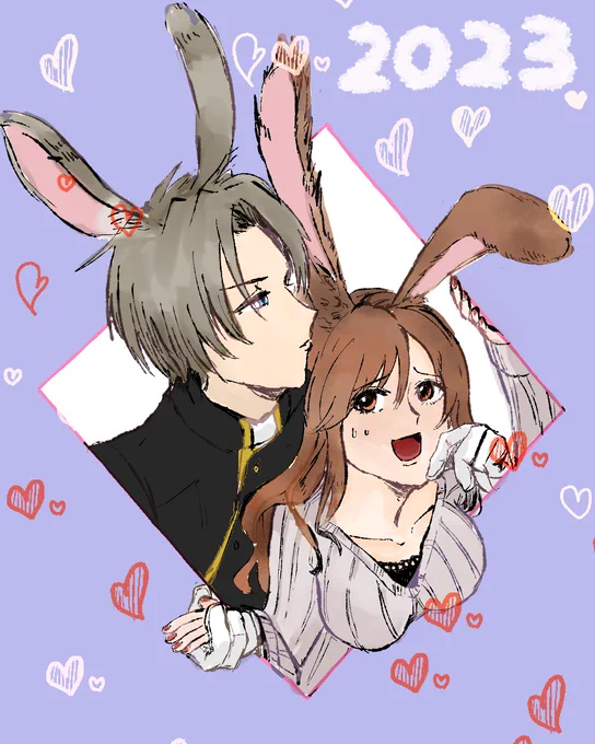 うさみみへしさにで描き初め!!※女審神者顔あり描けって言われた気がして… 