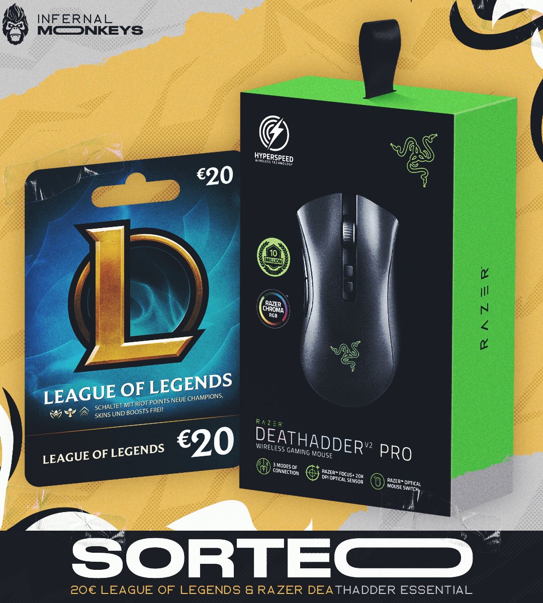 🎁#SORTEO ESPECIAL CELEBRACIÓN AÑO 2023 DE INFERNAL MONKEYS PARA 2 GANADORES🎁

REQUISITOS PARA PARTICIPAR:
• Dar RT🔁
• Seguir a todos los mencionados⤵️
• <a href="/InfernalMonkeys/">Infernal Monkeys</a> 
• <a href="/daik_13/">Daik_13</a> 
• twitch.tv/infernalmonkeys

Finaliza el 08/02/2023⏳🔥🐵