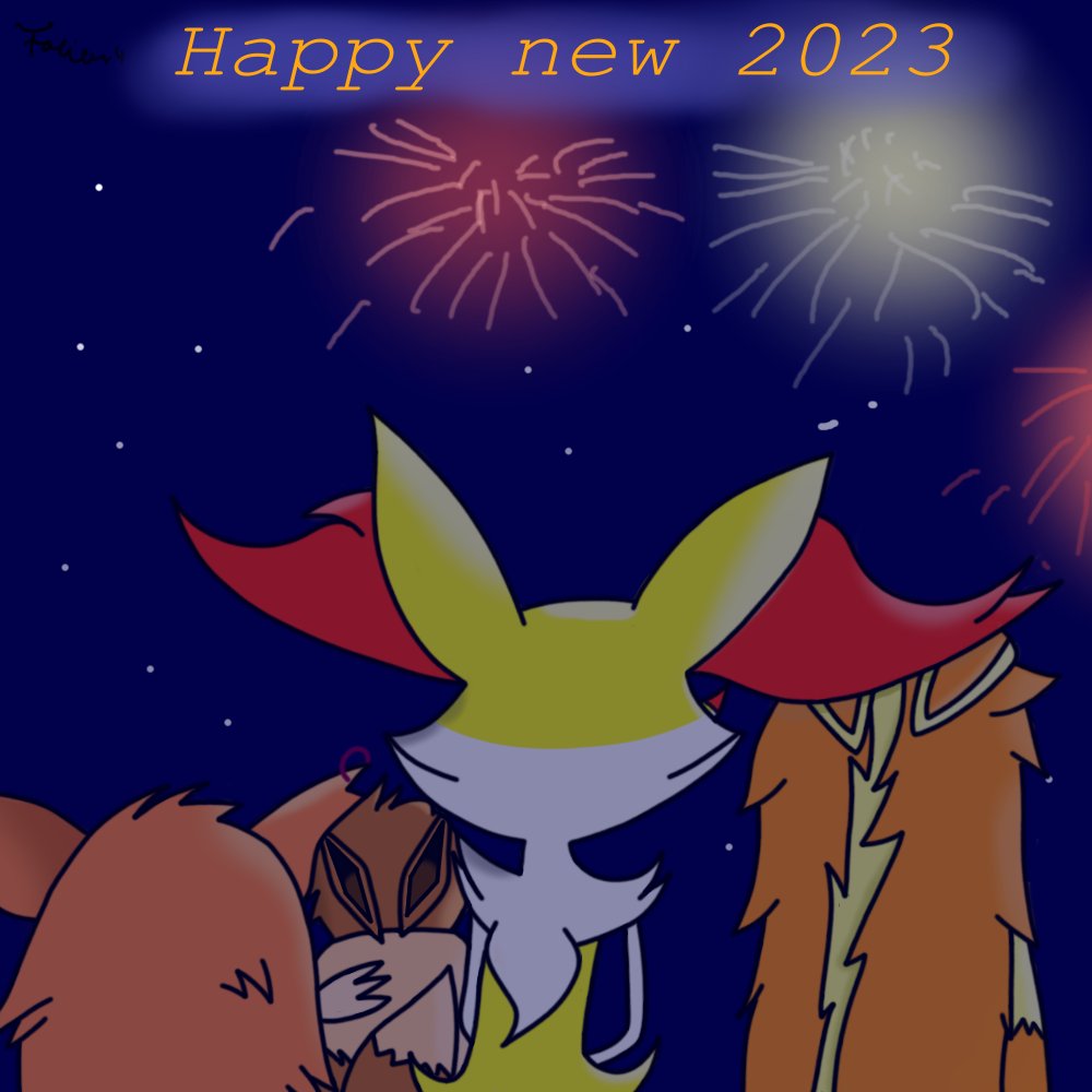fOlivr4's tweet photo. team resurect watches new year fireworks and they like it
sadly jim and danel are quite scared
well atleast jim has a "helping hand"
Happy new year (even lately)i hope 2023 waaaay be better than 2022, and oliver holding his hat in his hand.
#eevee
#ratticate
#mightyena
#braixen https://t.co/VasrHvyf0A