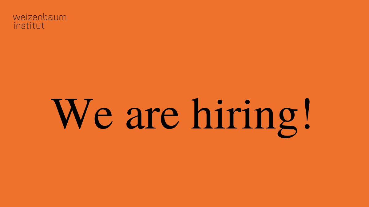 JWI_Berlin's tweet photo. Neues Jahr, neuer #Job? Jetzt im Weizenbaum-Institut den passenden finden und bewerben: https://t.co/zva3qxKxsd https://t.co/4e1h6RiRgA