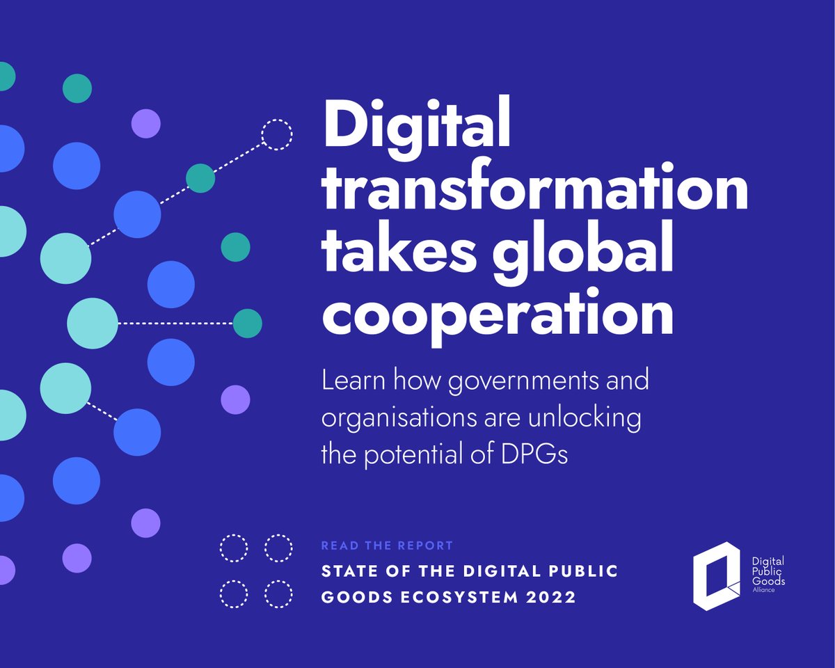 The 2022 State of the #DigitalPublicGoods Ecosystem looks back on progress made and sets the agenda for the year ahead.

Learn how #DigitalCooperation is bringing together dozens of governments and organizations to create a more equitable world ➡️bit.ly/DPG-Ecosystem-…