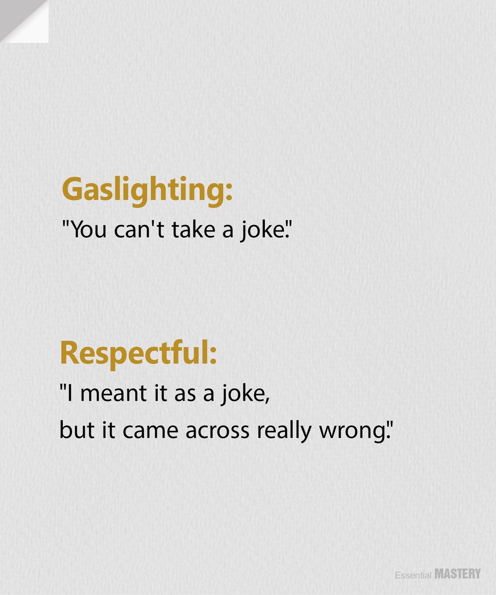 Gaslighting VS Respectful Phrases 1.